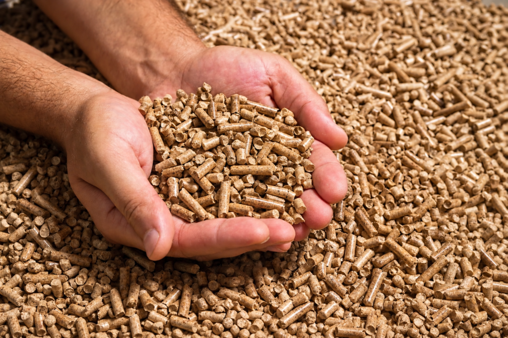 Bruine houtpellets 15kg verpakking EN-Plus-A1